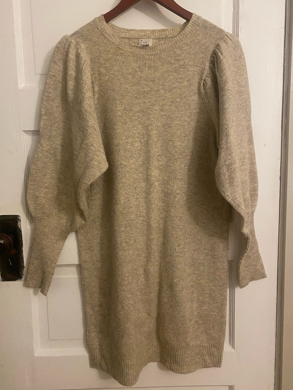 Women’s Knit Puff-Sleeve Sweater Dress